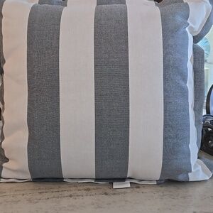 Host Pick!🎉 Threshold Beige & Black Striped Overstuffed Outdoor Throw Pillow